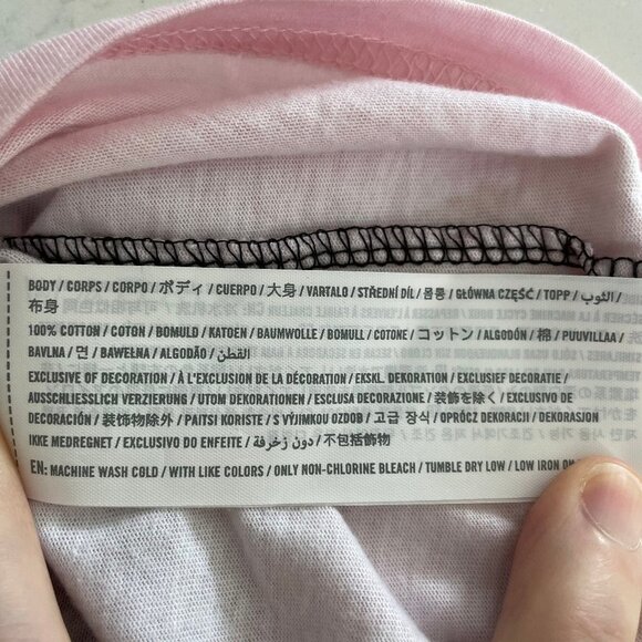 Hollister California SS Crew Nk Colorblock Graphic Top Blk Blue Pink Sz S NWT - Picture 8 of 9